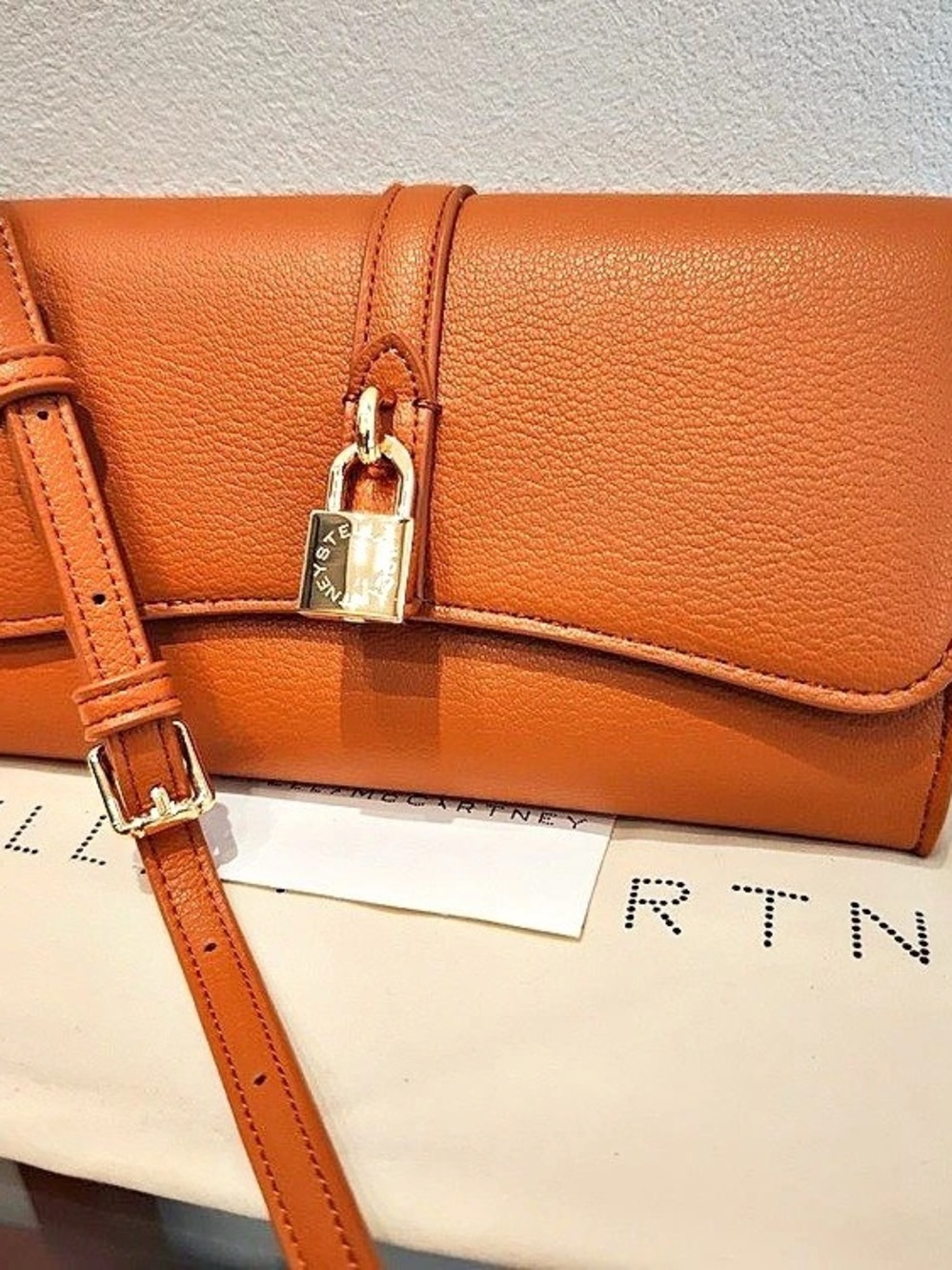 Stella McCartney Ryder Flap Crossbody Bag Orange - Picture 2 of 8